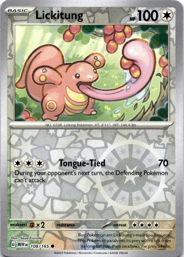 Pokemon Lickitung 108/165 Pokemon 151 Reverse Holo NM