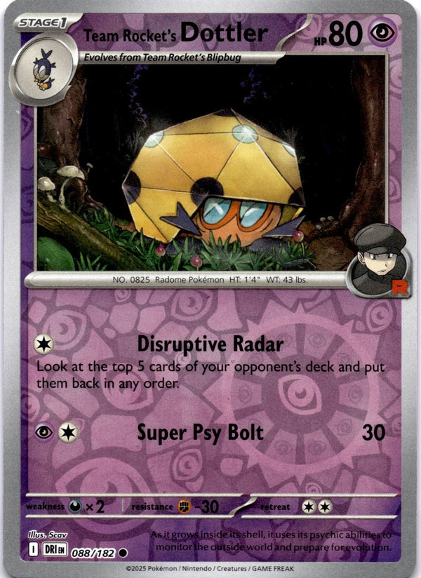 Pokemon Team Rocket's Dottler 088/182 Destined Rivals Reverse Holo NM