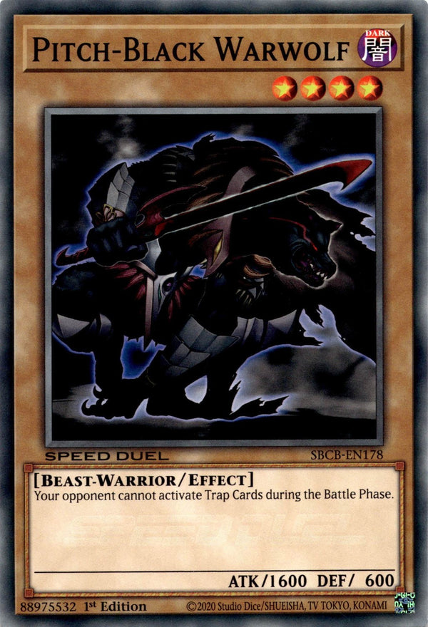 Yugioh Pitch-Black Warwolf SBCB-EN178 Speed Duel Common 1st Edition NM