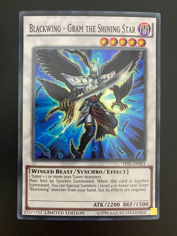 Yugioh Blackwing - Gram The Shining Star TDIL-ENSE1 Limited Edition MINT