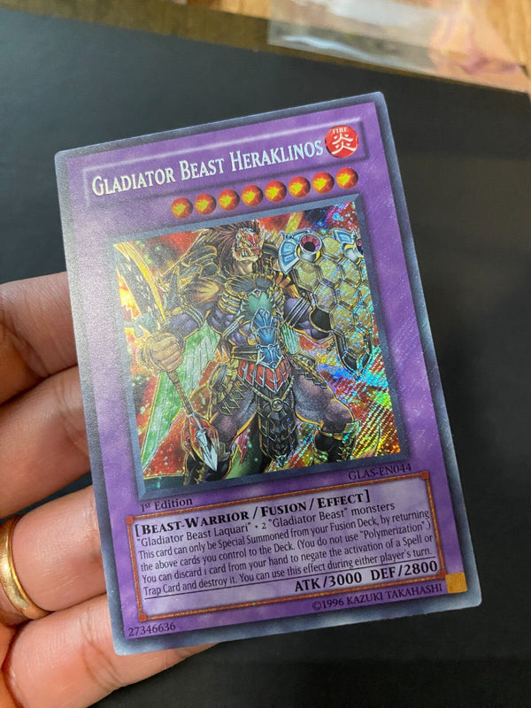 Yugioh Gladiator Beast Heraklinos GLAS-EN044 Secret Rare 1st Edition VLP