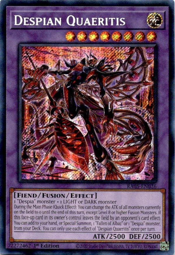 Yugioh Despian Quaeritis RA05-EN036 NA Print Secret Rare 1st Edition NM