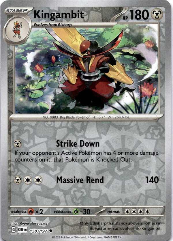 Pokemon Kingambit 150/197 Obsidian Flames Reverse Holo NM
