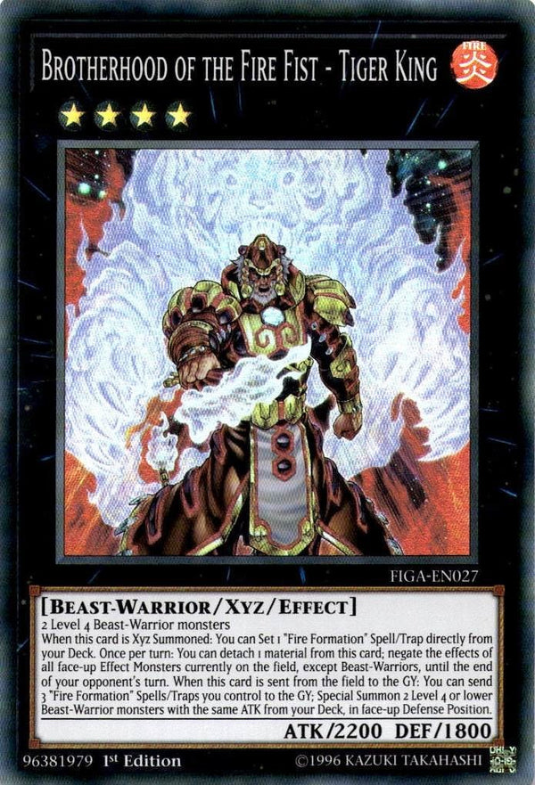 Yugioh Brotherhood of the Fire Fist - Tiger King FIGA-EN027 Super Rare VLP/NM