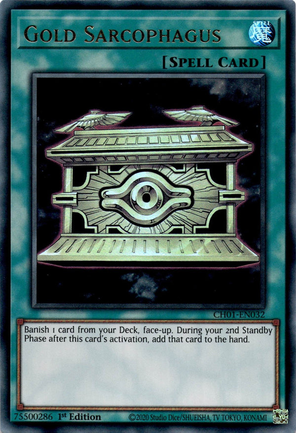 Yugioh Gold Sarcophagus CH01-EN032 Ultra Rare 1st Edition NM