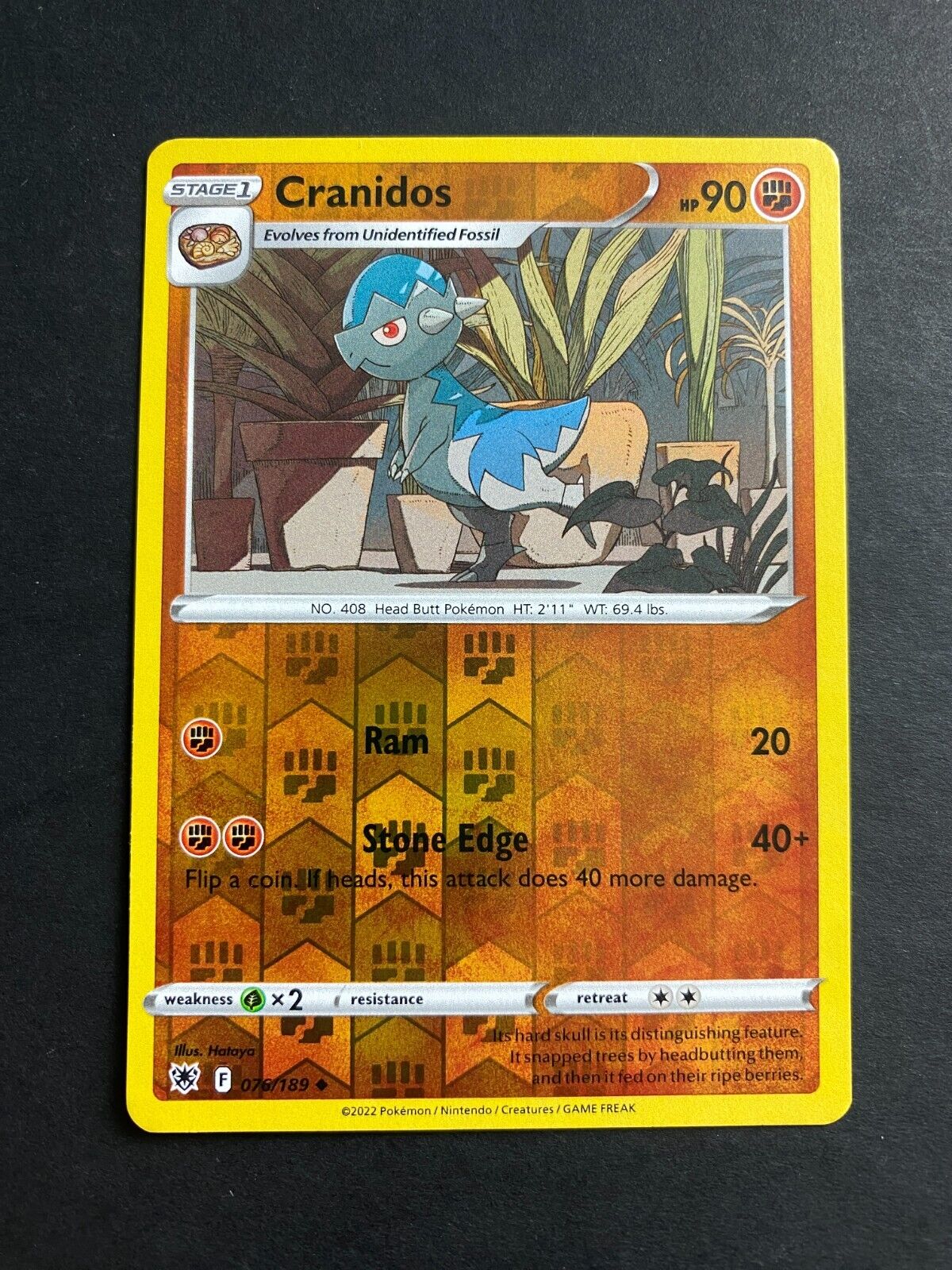 Pokemon Cranidos 076/189 Astral Radiance Reverse Holo NM