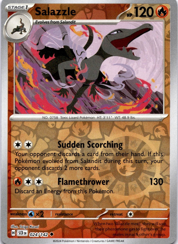 Pokemon Salazzle 024/142 Stellar Crown Reverse Holo NM