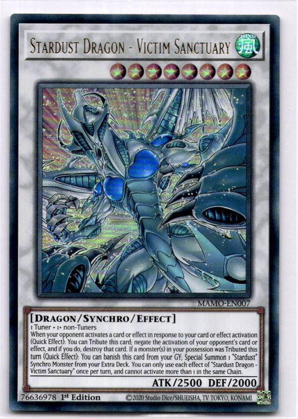 Yugioh Stardust Dragon - Victim Sanctuary MAMO-EN007 Ultra Rare 1st Edition NM