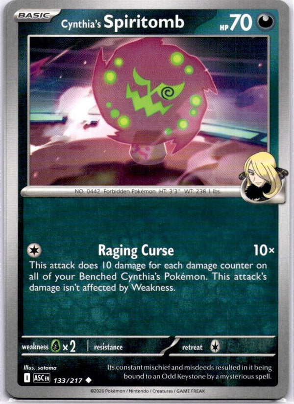 Pokemon Cynthia's Spiritomb 133/217 Ascended Heroes Non Holo NM