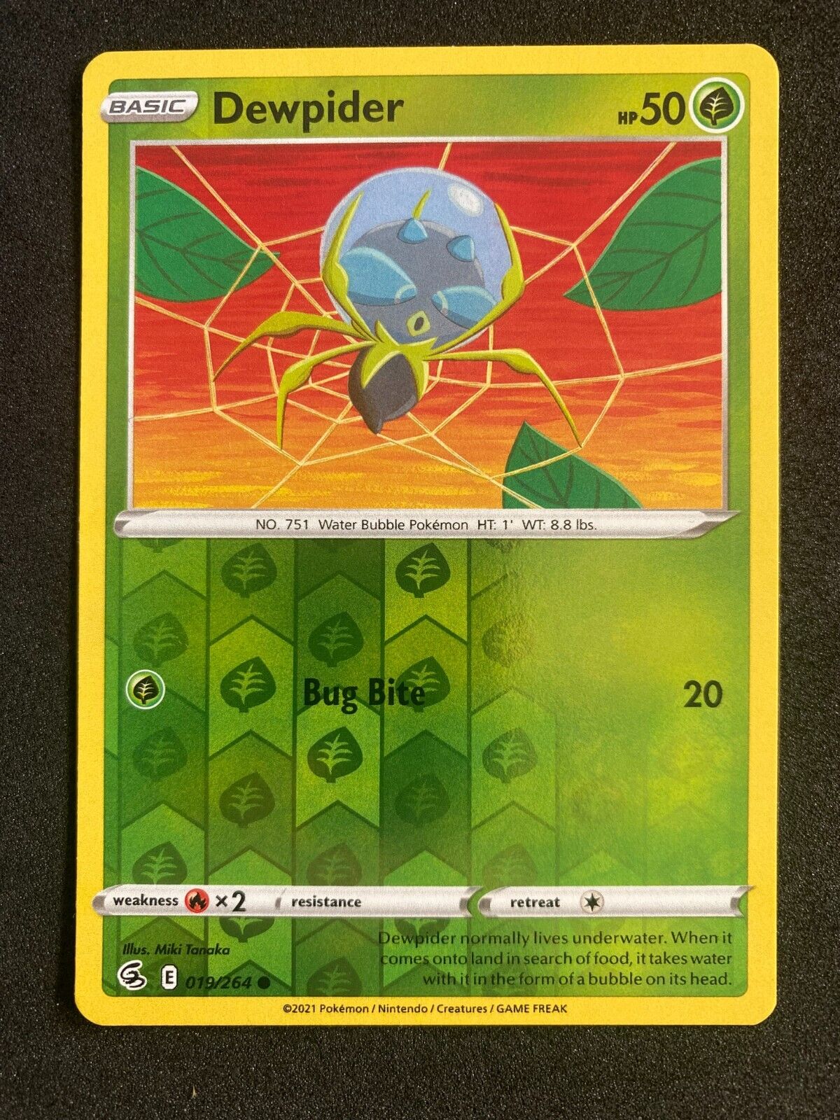 Pokemon Dewpider 019/264 Fusion Strike Common Reverse Holo NM