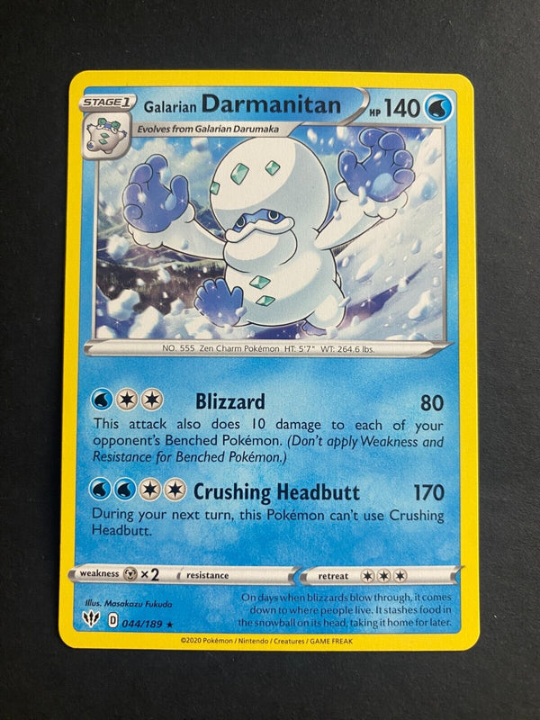 Pokemon Galarian Darmanitan 044/189 Darkness Ablaze Rare Non Holo NM