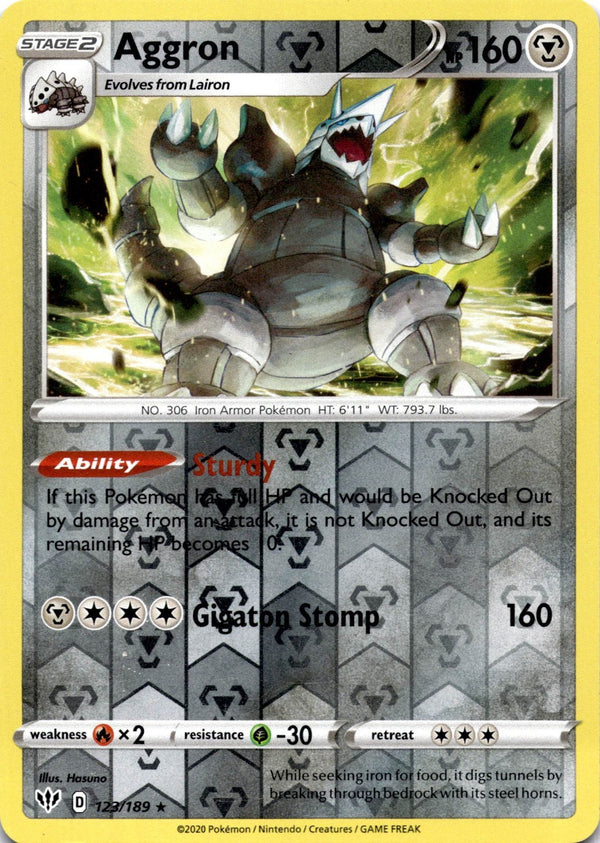 Pokemon Aggron 123/189 Darkness Ablaze Reverse Holo VLP/NM