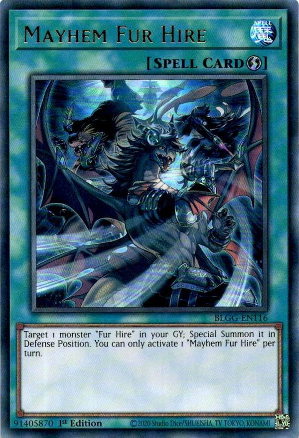 Yugioh Mayhem Fur Hire BLGG-EN116 Ultra Rare 1st Edition NM