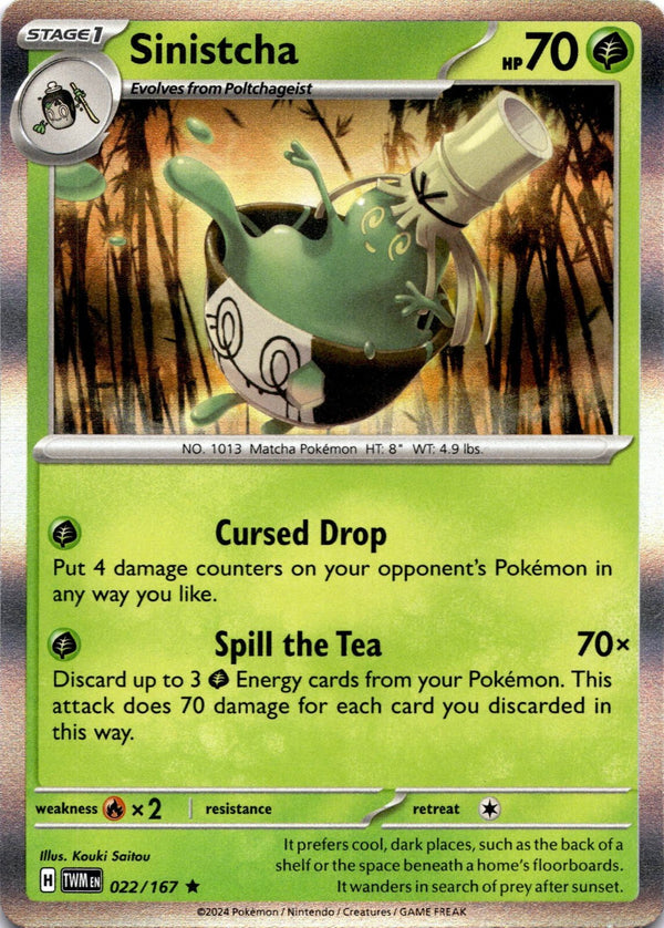 Pokemon Sinistcha 022/167 Twilight Masquerade Holo NM