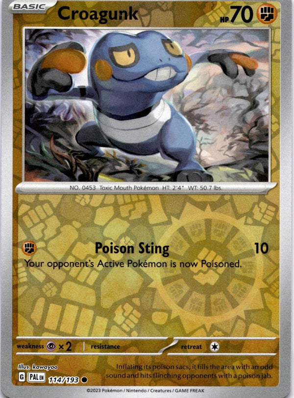 Pokemon Croagunk 114/193 Paldea Evolved Reverse Holo NM