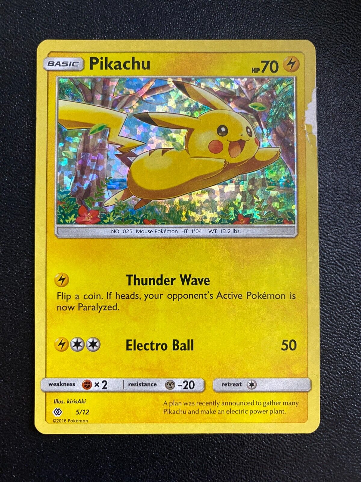 Pokemon Pikachu 5/12 McDonalds 2016 Holo DAMAGED