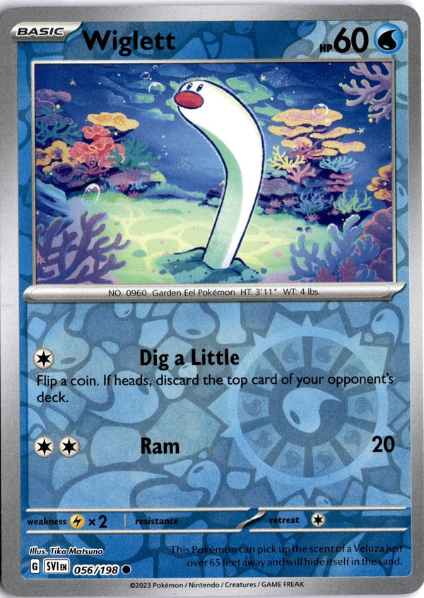 Pokemon Wiglett 056/198 Scarlet Violet Base Reverse Holo LP/NM