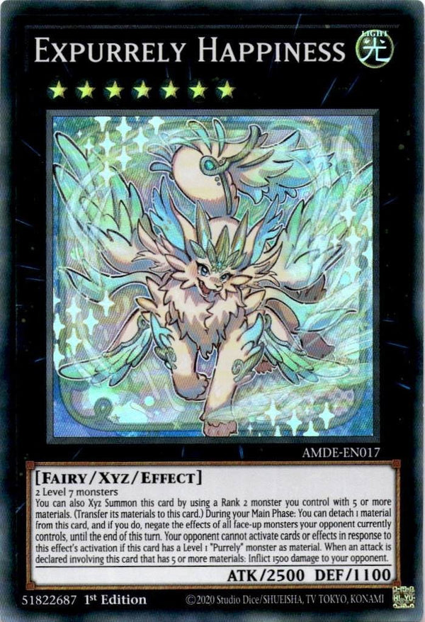 Yugioh Expurrely Happiness AMDE-EN017 Super Rare 1st Edition LP