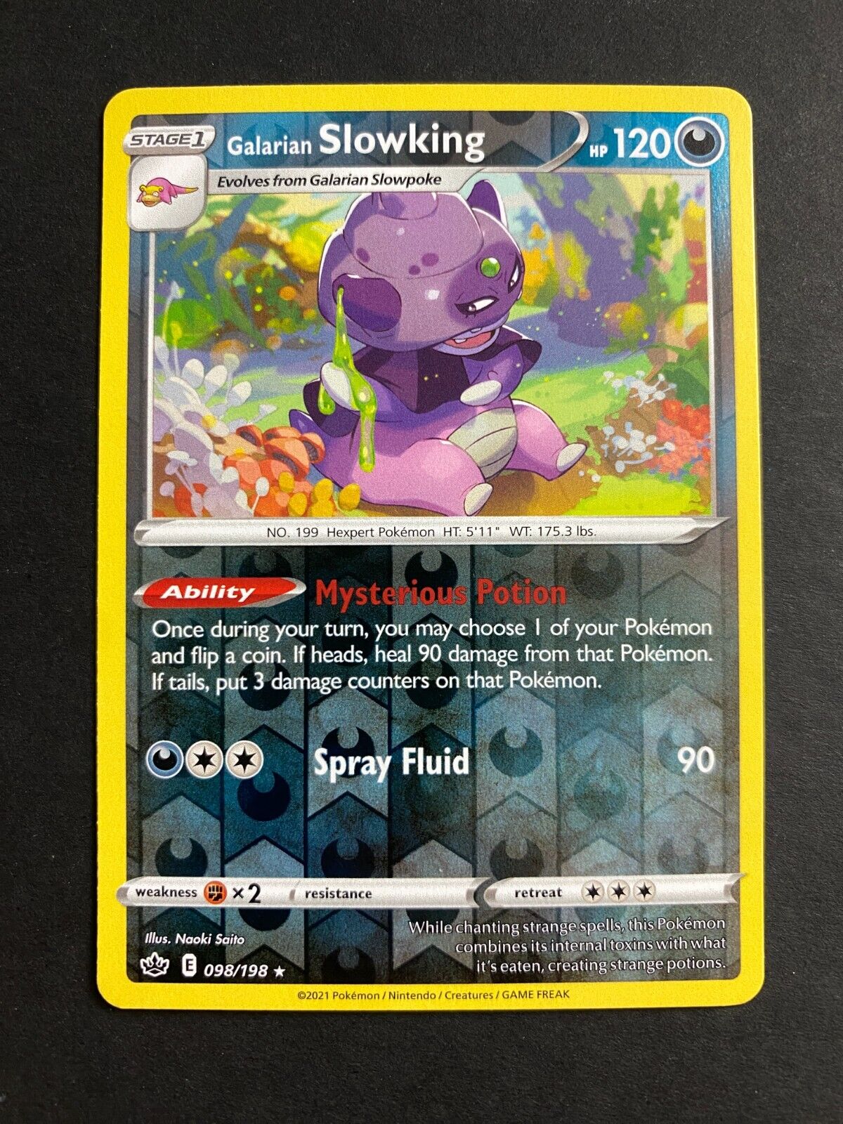 Pokemon Galarian Slowking 098/198 Chilling Reign Reverse Holo NM