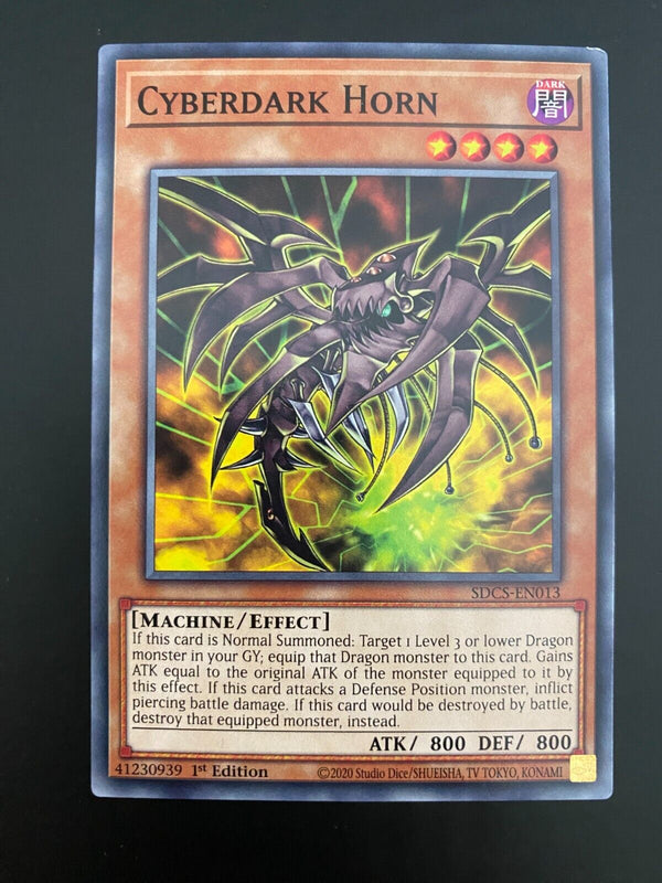 Yugioh Cyberdark Horn SDCS-EN013 1st Edition NM