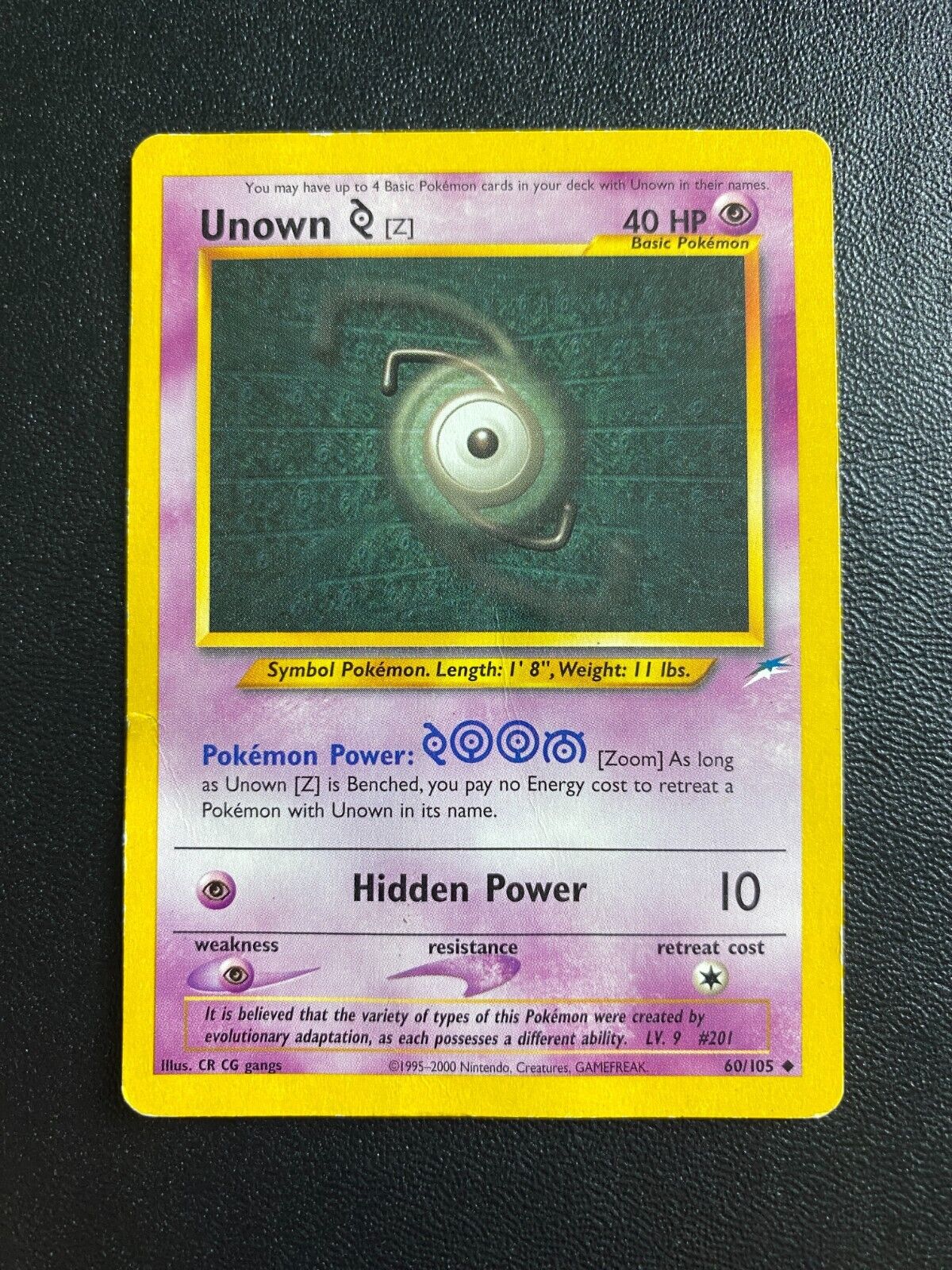 Pokemon Unown Z 60/105 Neo Destiny DMG