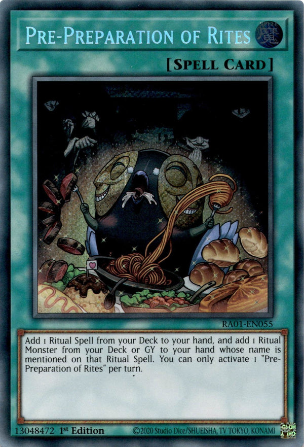 Yugioh Pre-Preparation of Rites RA01-EN055 Secret Rare 1st Edition NM