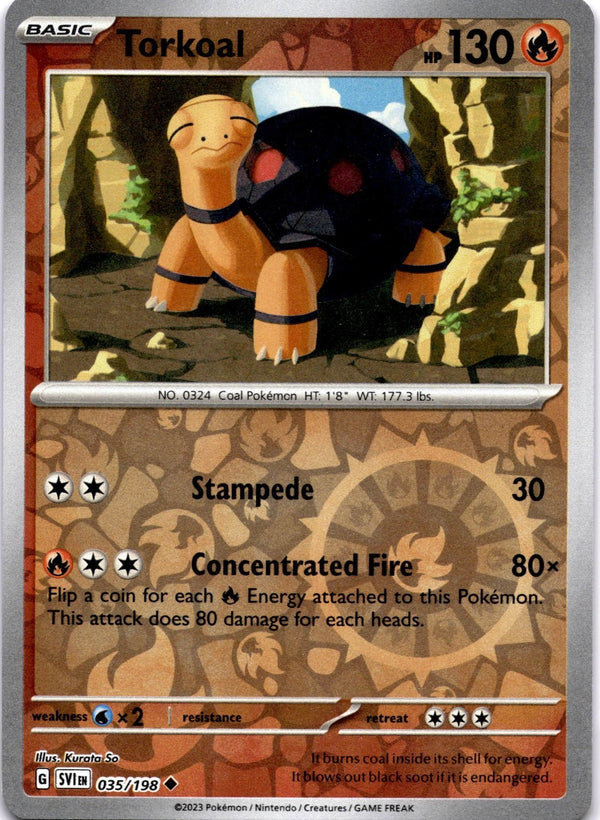 Pokemon Torkoal 035/198 Scarlet Violet Base Reverse Holo NM
