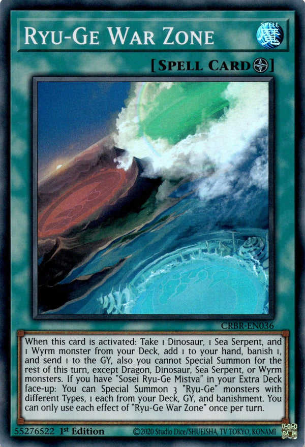 Yugioh Ryu-Ge War Zone CRBR-EN036 Super Rare 1st Edition NM