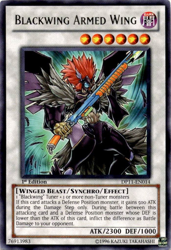Yugioh Blackwing Armed Wing DP11-EN014 Rare 1st Edition NM