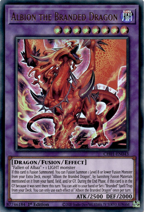 Yugioh Albion the Branded Dragon CH01-EN043 Ultra Rare 1st Edition NM