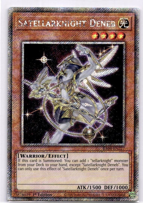 Yugioh Satellarknight Deneb RA04-EN227 Platinum Secret Rare 1st Edition NM