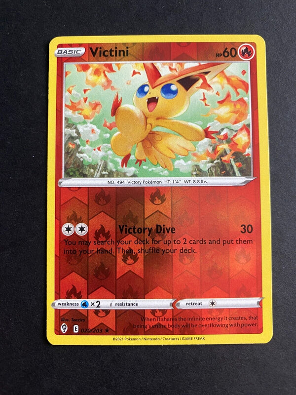 Pokemon Victini 020/203 Evolving Skies Reverse Holo LP/NM