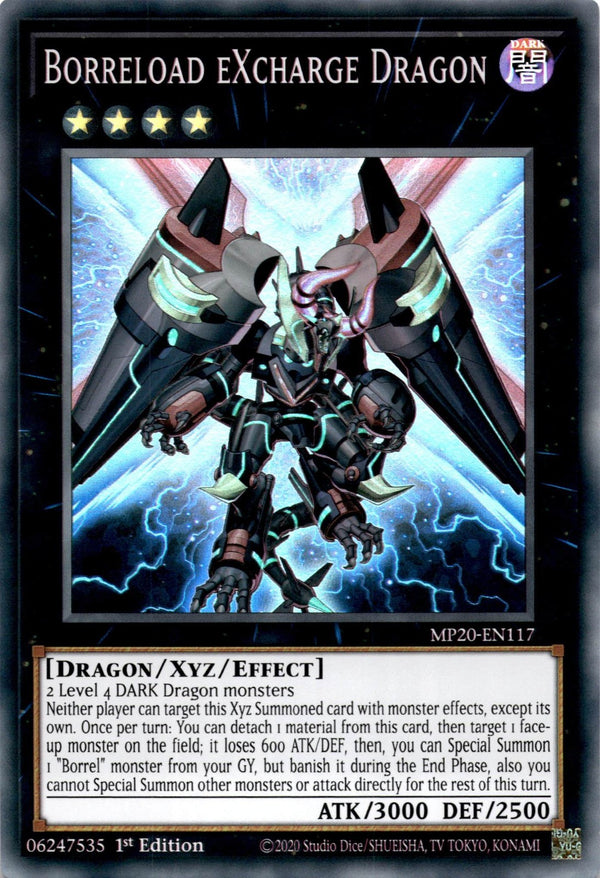 Yugioh Borreload eXcharge Dragon MP20-EN117 Super Rare 1st Edition LP