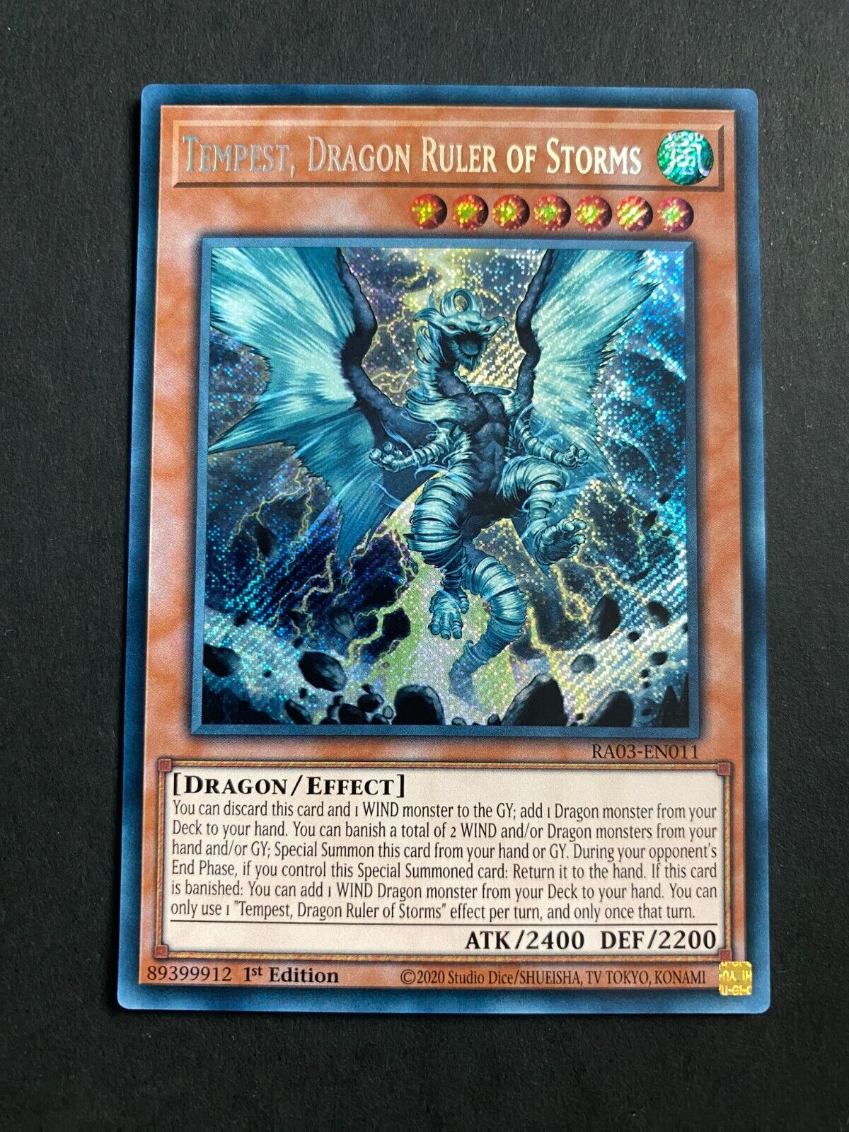 Yugioh Tempest, Dragon Ruler of Storms RA03-EN011 Secret Rare 1st Edition NM