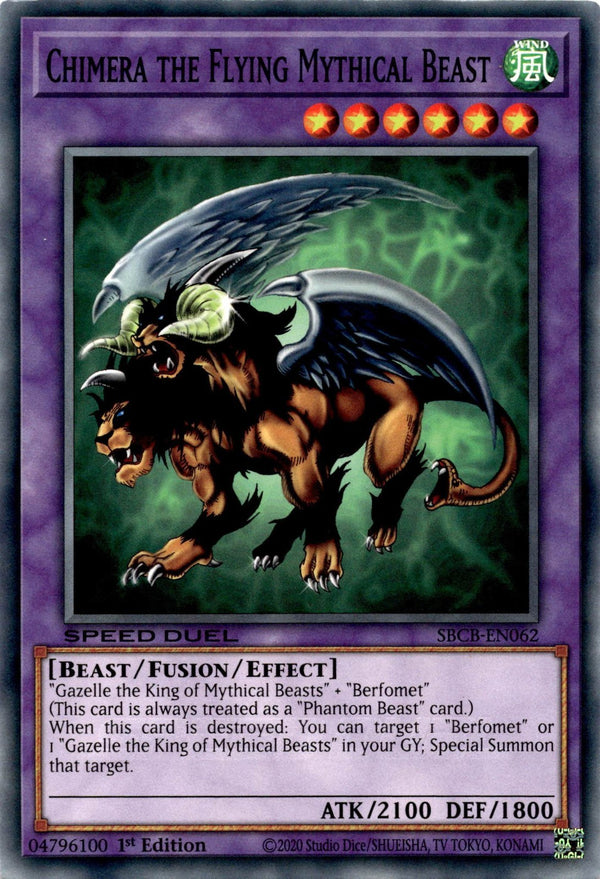 Yugioh Chimera the Flying Mythical Beast SBCB-EN062 Common 1st Edition VLP/NM