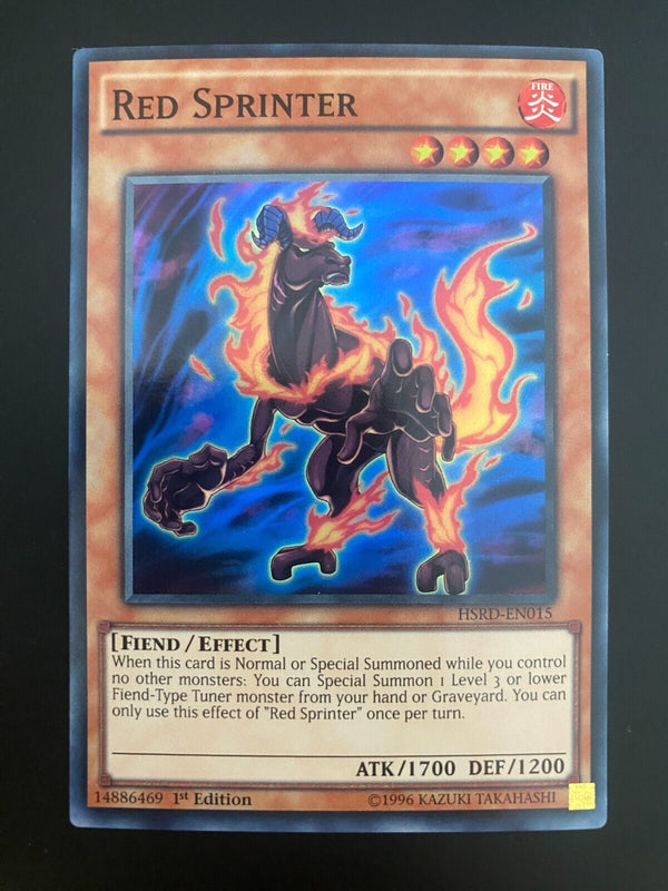 Yugioh Red Sprinter HSRD-EN015 1st Edition Super Rare NM