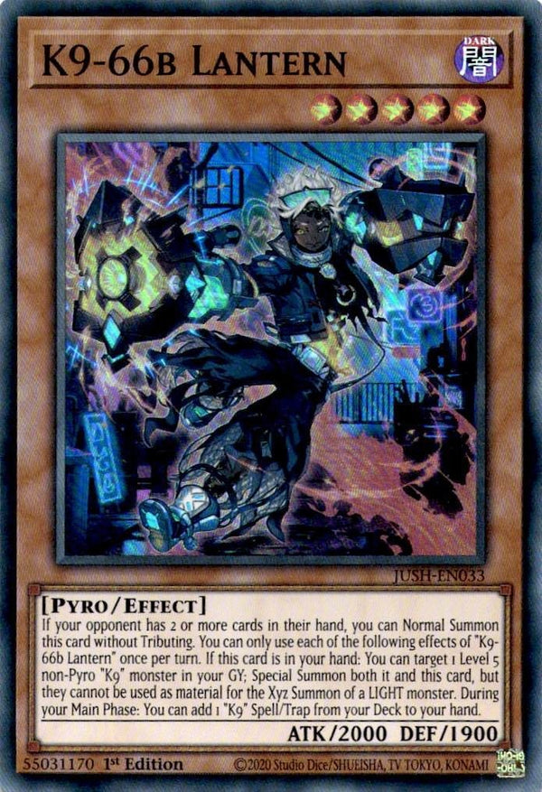 Yugioh K9-66b Lantern JUSH-EN033 Super Rare 1st Edition NM
