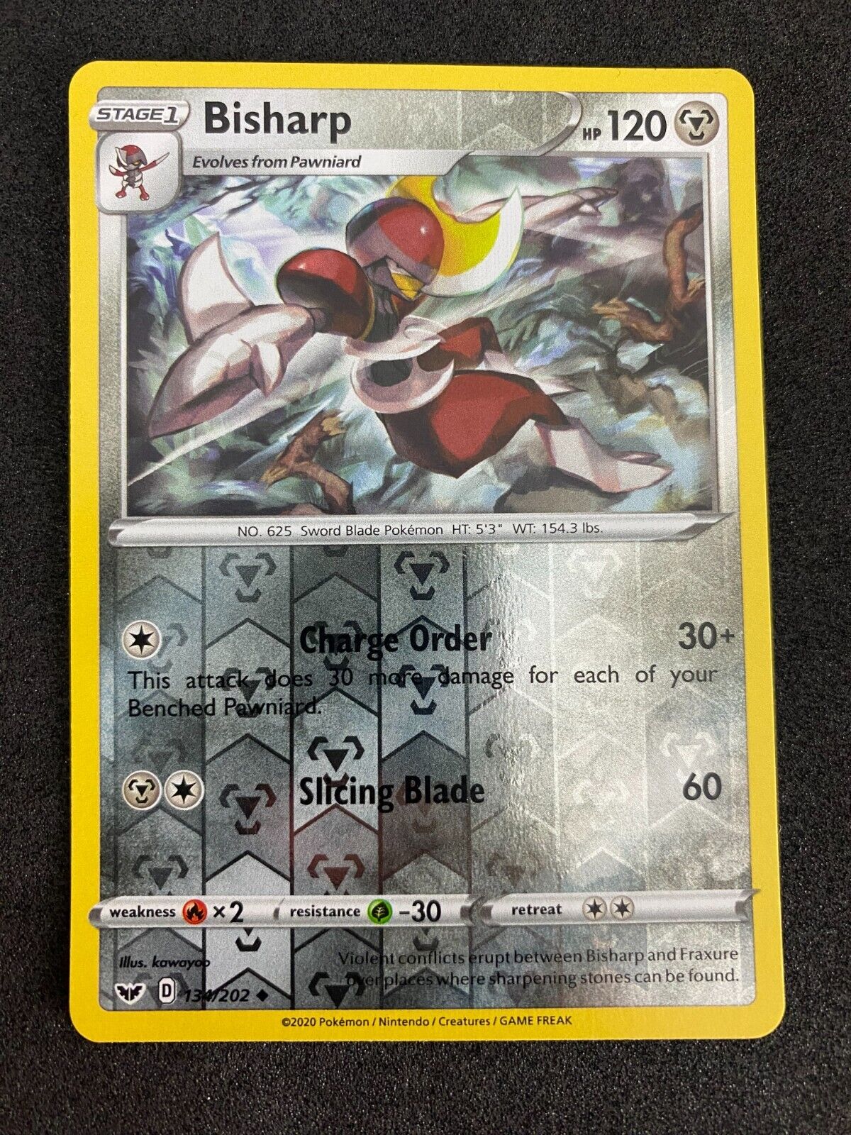 Pokemon Bisharp 134/202 Sword Shield Reverse Holo NM-MINT