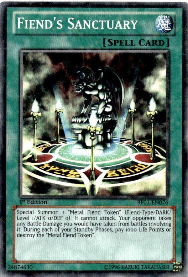 Yugioh Fiend's Sanctuary BP01-EN076 Starfoil Rare 1st Edition NM