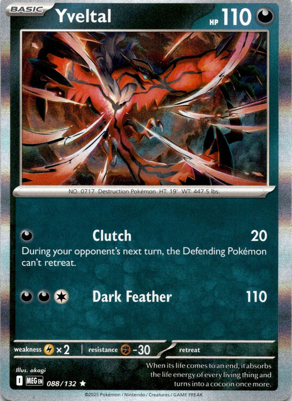 Pokemon Yveltal 088/132 Mega Evolution Holo NM