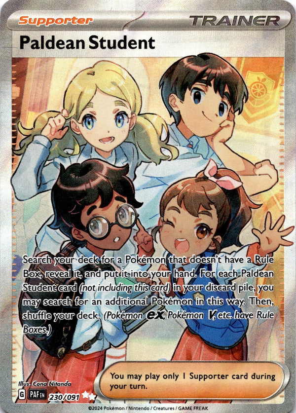 Pokemon Paldean Student 230/091 Paldean Fates Full Art Holo NM