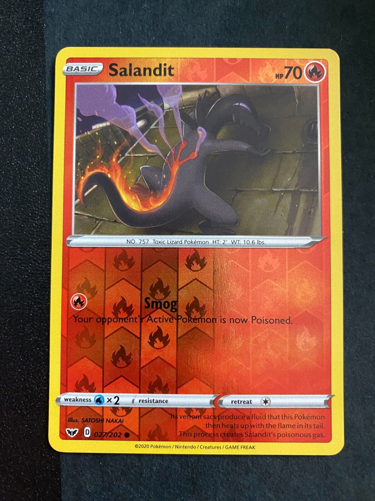 Pokemon Salandit 027/202 Sword Shield Base Reverse Holo VLP/NM