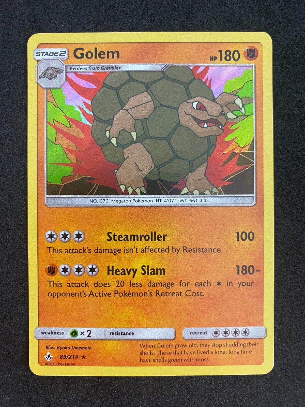 Pokemon Golem 89/214 Unbroken Bonds Holo NM