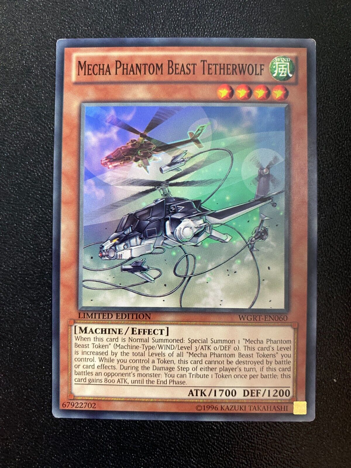 Yugioh Mecha Phantom Beast Tetherwolf WGRT-EN060 Common Limited Edition MP