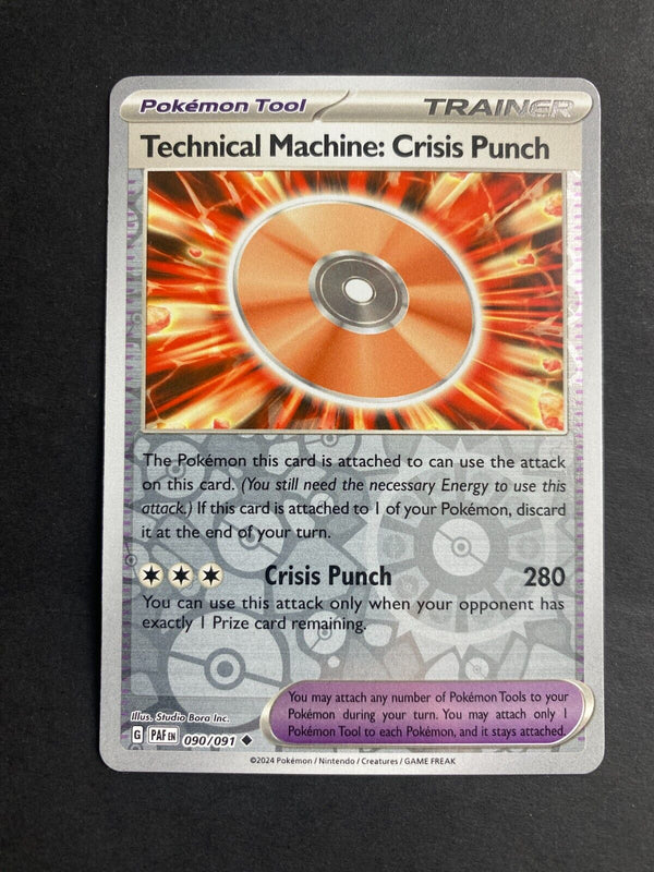 Pokemon Technical Machine: Crisis Punch 090/091 Padean Fates Reverse Holo NM