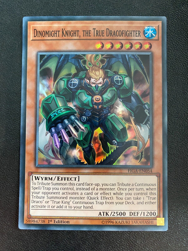 Yugioh Dinomight Knight, the True Dracofighter FIGA-EN054 Super Rare  NM/MINT