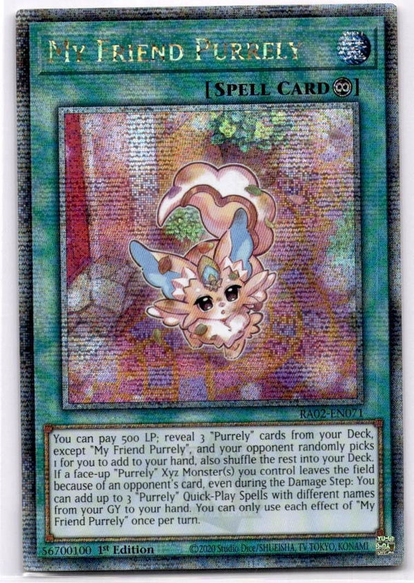 Yugioh My Friend Purrely RA02-EN071 Quarter Century Rare 1st Edition NM