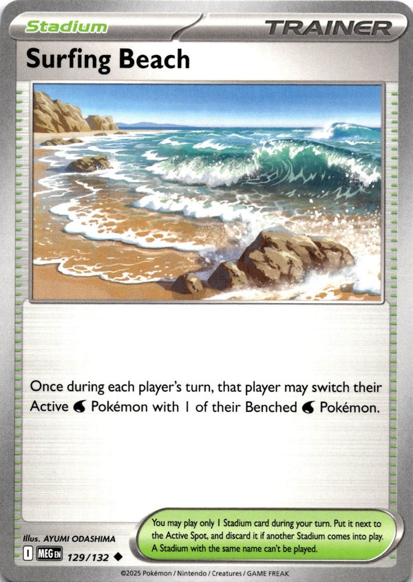 Pokemon Surfing Beach 129/132 Mega Evolution Non Holo NM