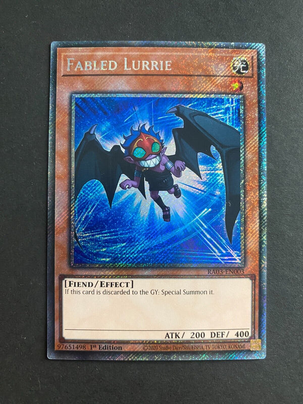 Yugioh Fabled Lurrie RA03-EN003 Platinum Secret Rare 1st Edition NM
