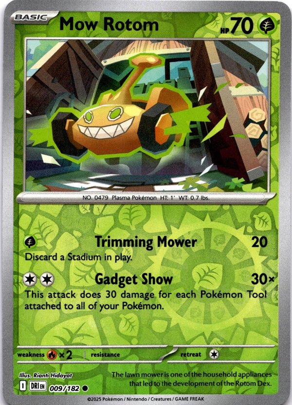 Pokemon Mow Rotom 009/182 Destined Rivals Reverse Holo NM